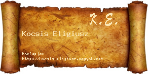 Kocsis Eligiusz névjegykártya